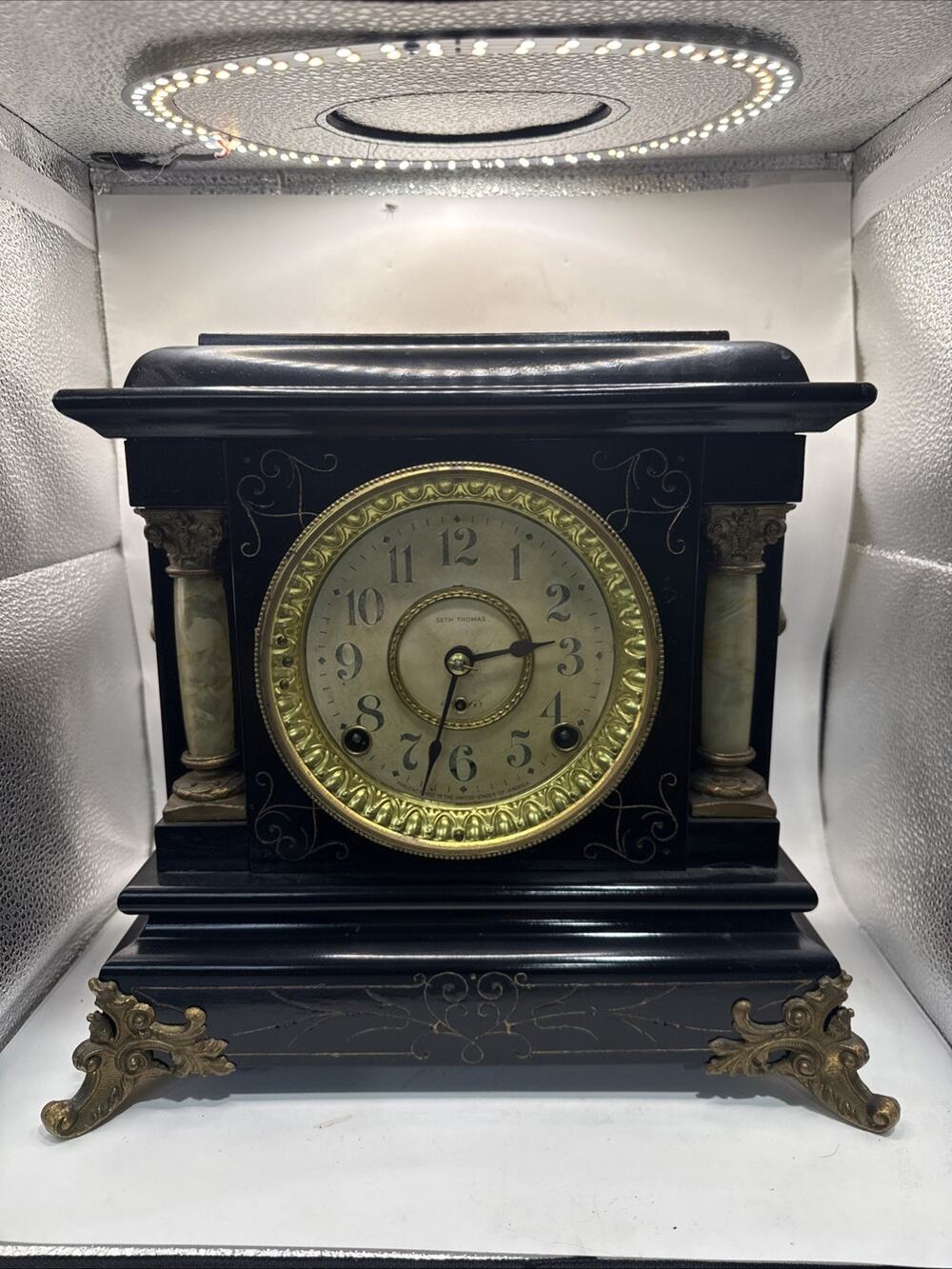 Antique Seth Thomas Adamantine Mantel Clock *
